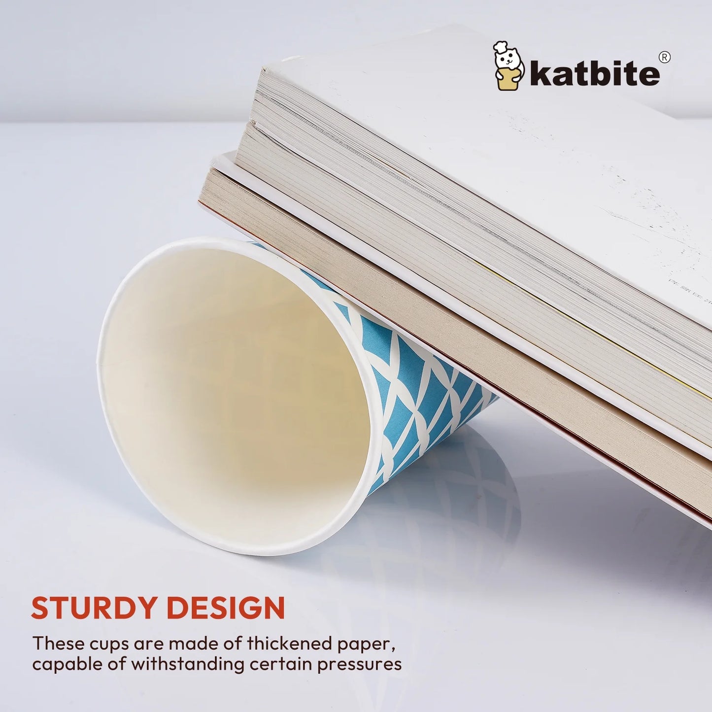 KATBITE 12oz Disposable Paper Cups – 28 Count