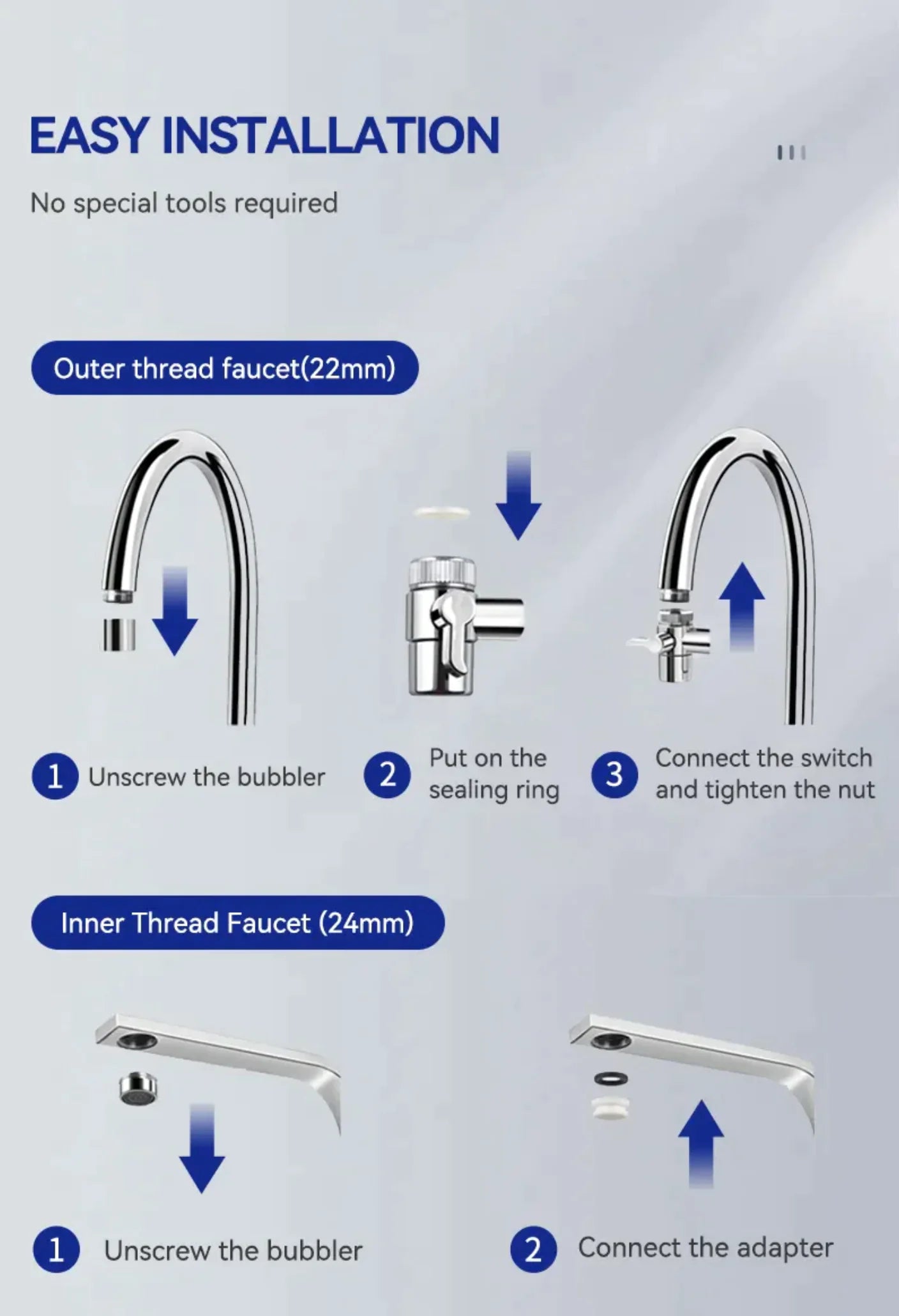 Stainless Steel - Faucet Filter