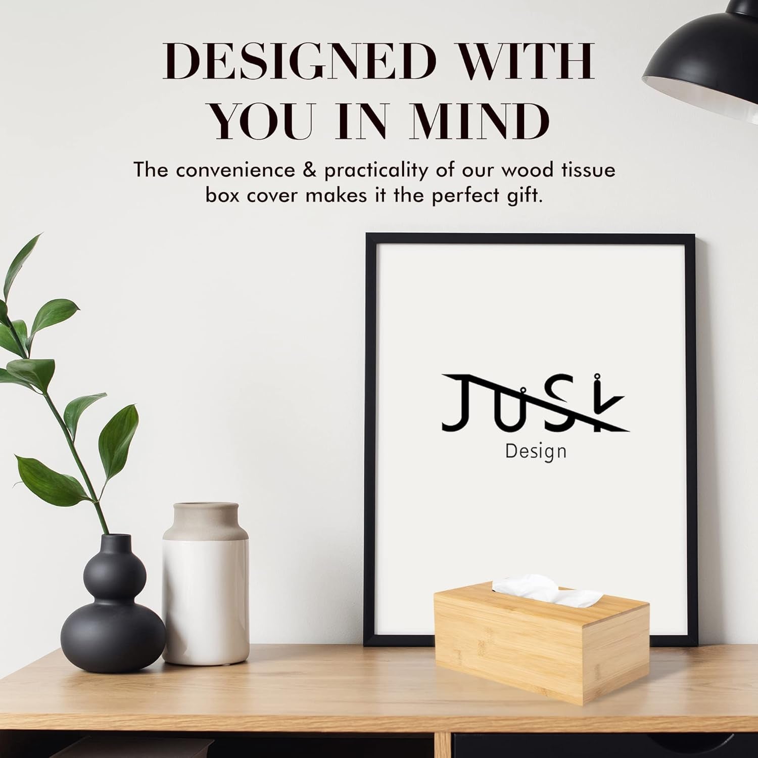 JUSK Design Bamboo Tissue Box Cover – Natural Elegance, Everyday Function