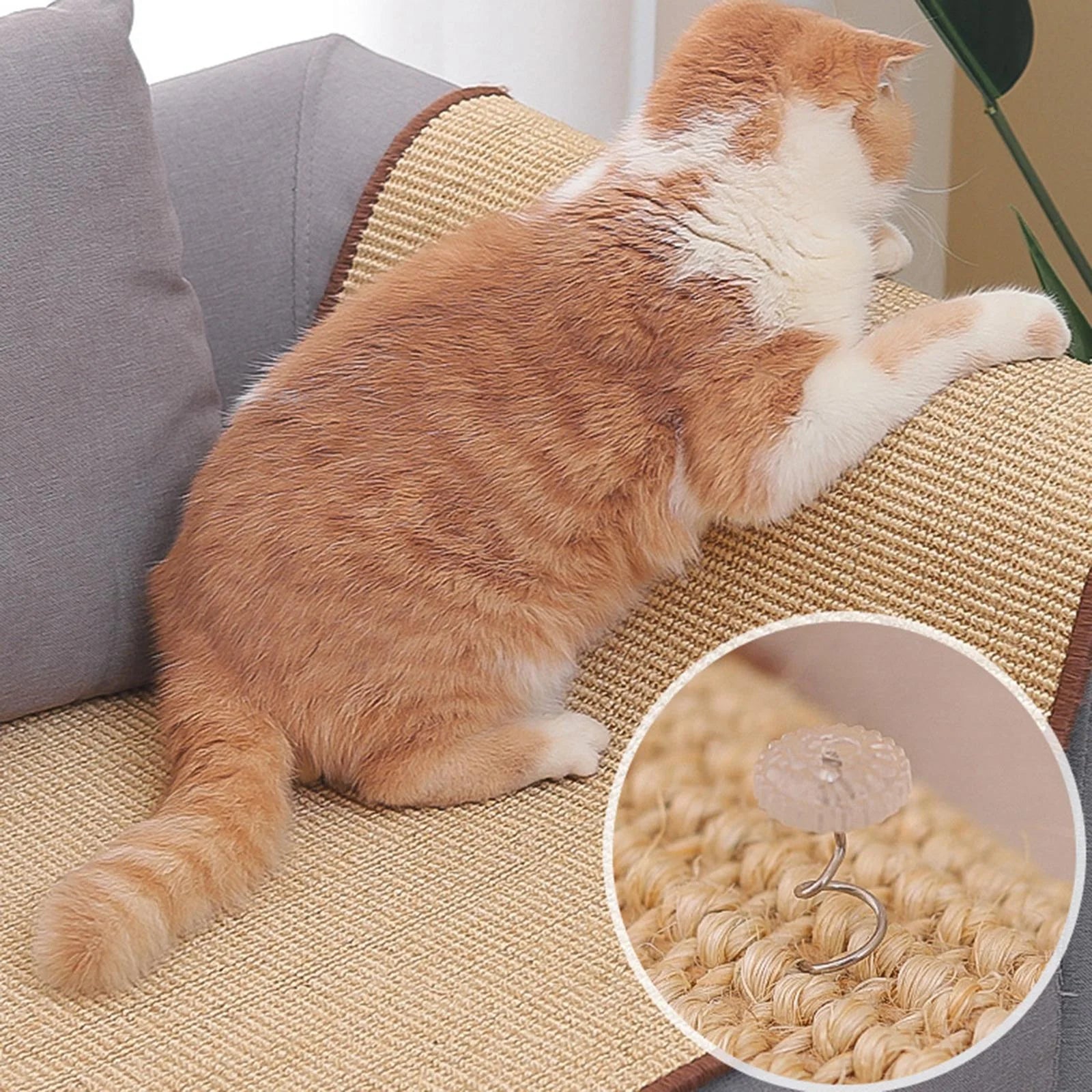 perfeclan Eco-Friendly Sisal Cat Scratcher Mat – Multi-Use Scratch Pad, Play Mat, and Furniture Protector