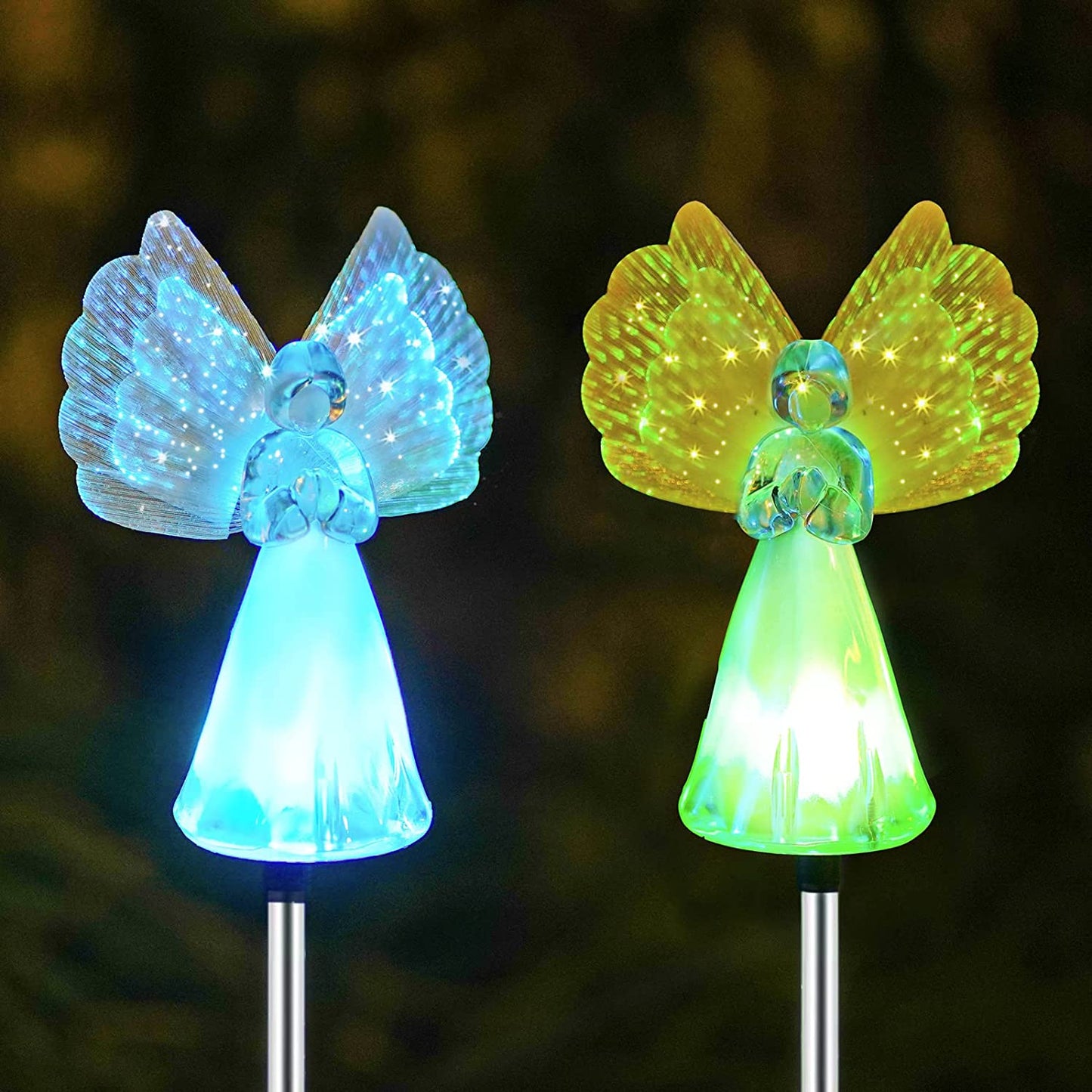 Outdoor Solar Garden Lights;2 Pack Solar Angel Decorative Lights