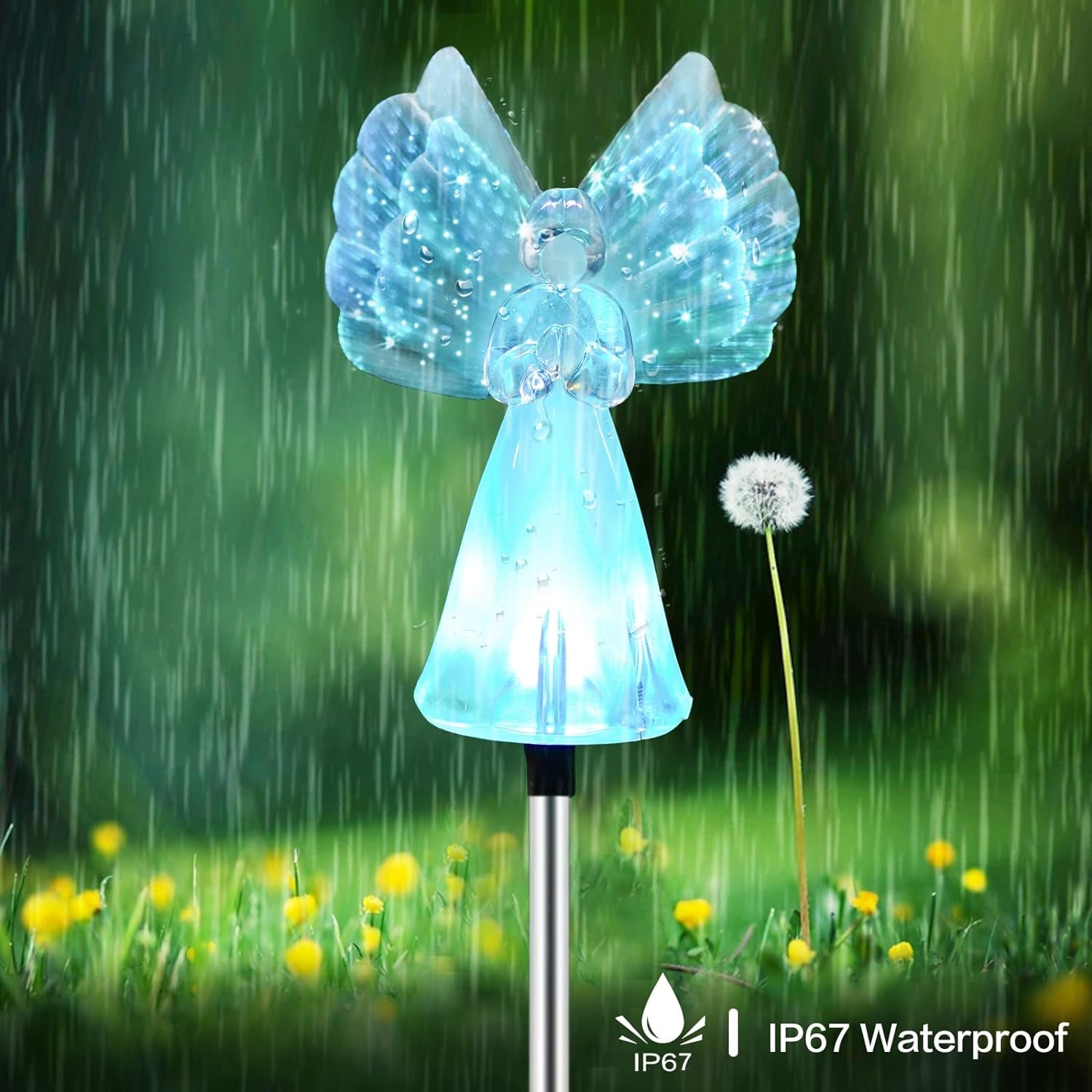 Outdoor Solar Garden Lights;2 Pack Solar Angel Decorative Lights