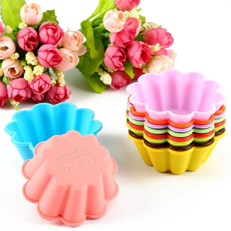 Flower Non-Stick Silicone Baking Cups