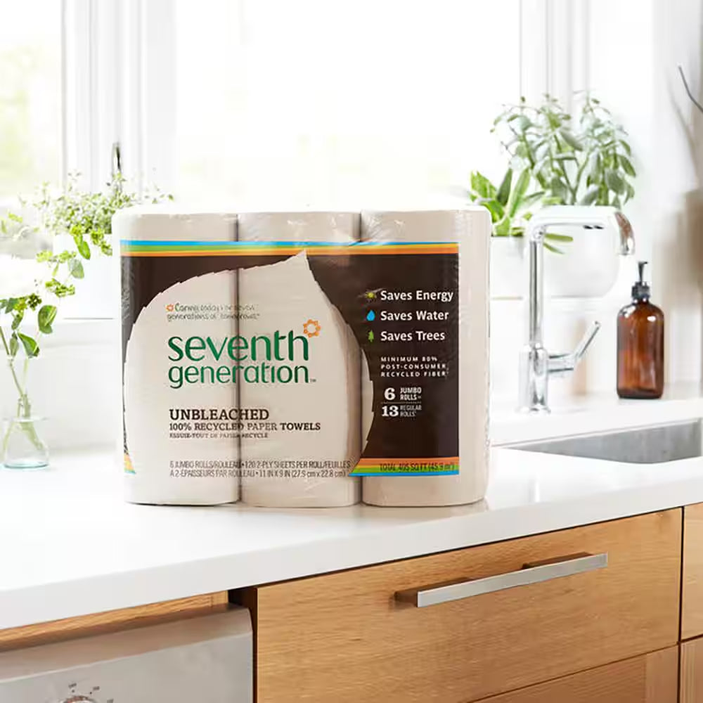 Natural Unbleached 100% Recycled 2-Ply Jumbo Roll Paper Towels