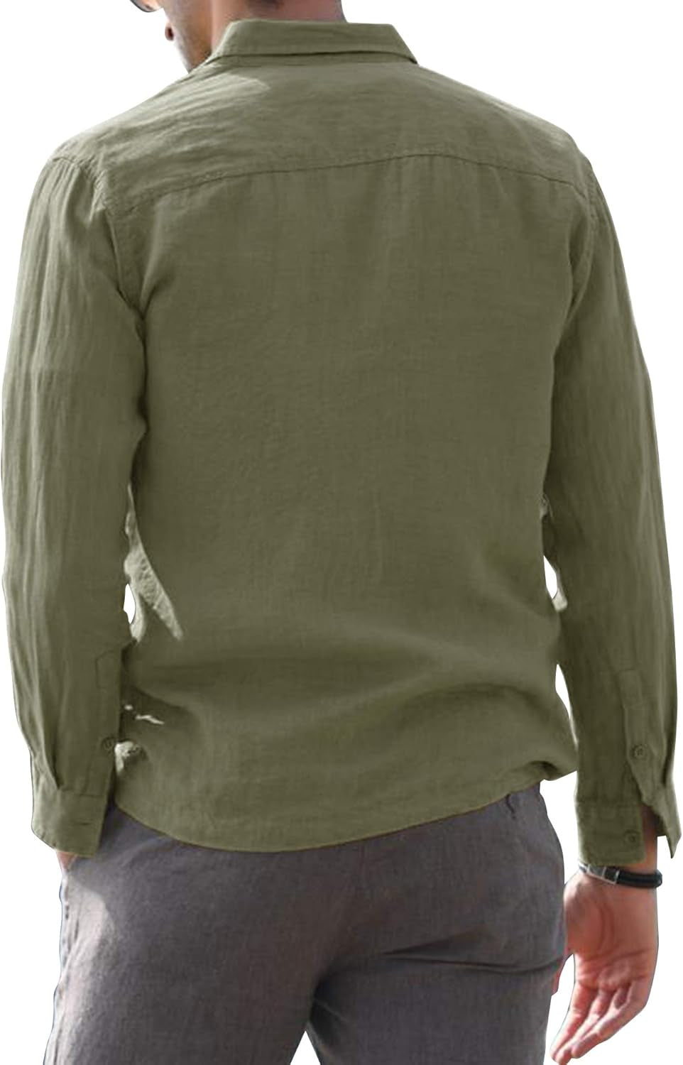 AUDATE Men's Cotton Linen Shirt – Short & Long Sleeve Options