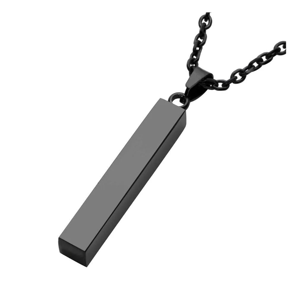 Vertical Bar Stainless Steel Pendant Necklace