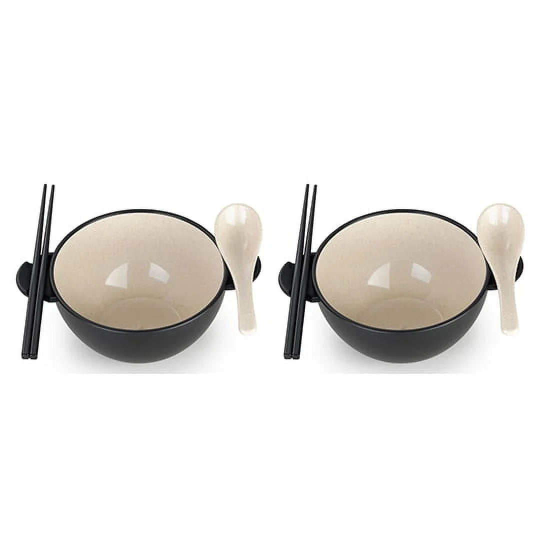 Ozeri Earth Ramen Bowl Set – 6-Piece Plant-Based Eco-Friendly Dinnerware