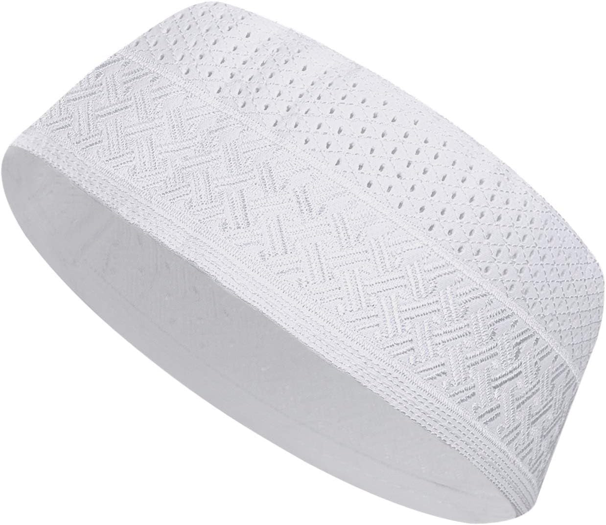 Men’s Muslim Prayer Kufi Hat – Embroidered Islamic Beanie Skull Cap, Traditional Kofia Topi, Lightweight Sun Hat