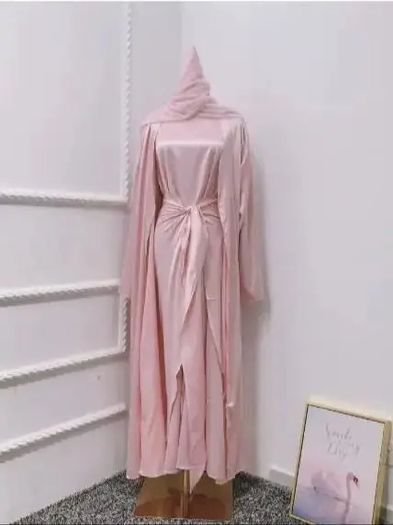 Serenya Satin Kaftan Abaya Set
