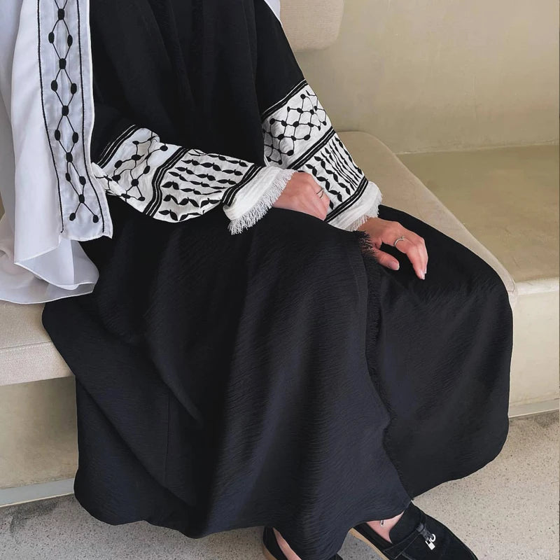 Embroidery Kefiyyeh Abaya 