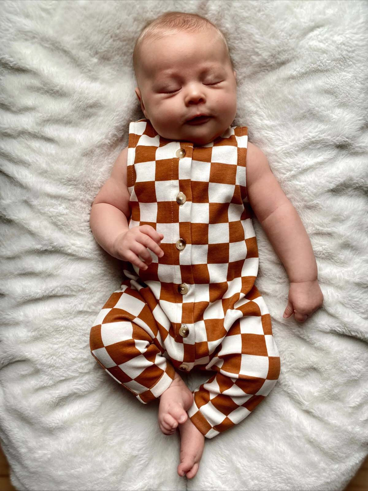 ♻️ Organic Checkerboard Baby Jumpsuit – GOTS-Certified Cotton by SIIX Collection