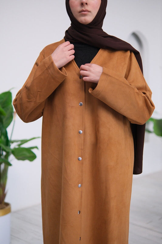Milena Suede Abaya – Elegant Grade 1 Suede Fabric