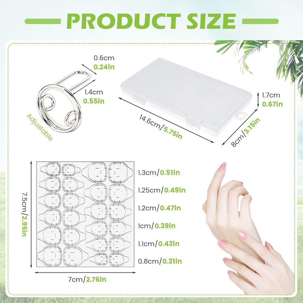 Adjustable Wudu Nail Rings Set - No Glue, No Adhesive | Perfect DIY Gift for Women (Silver)