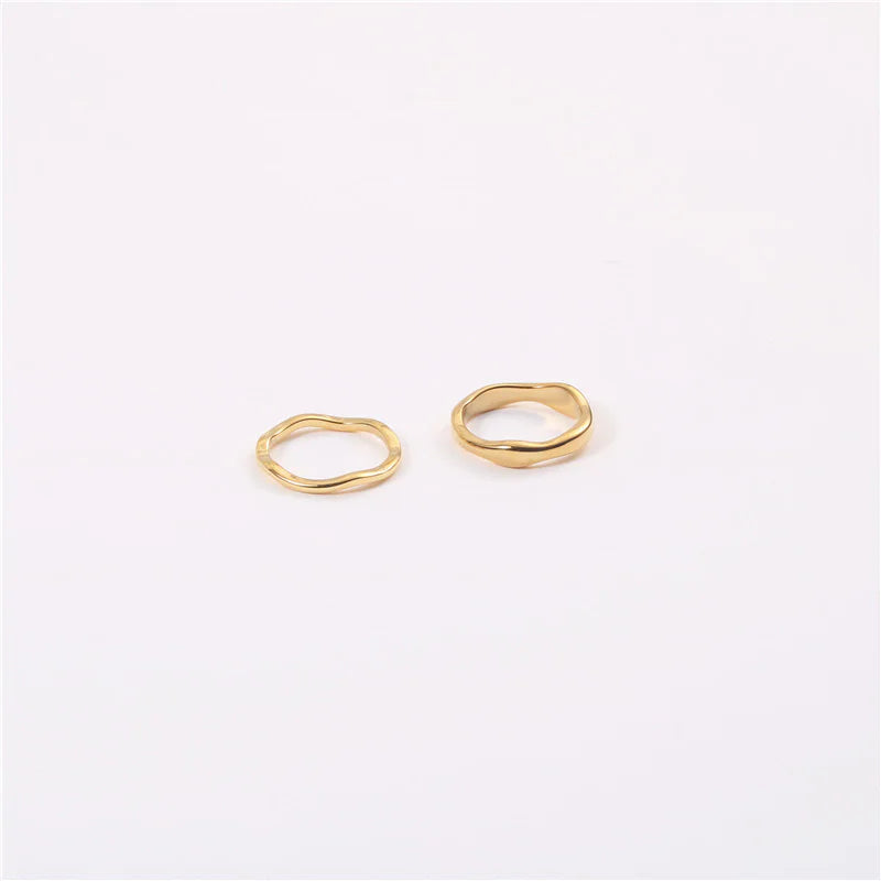 Gold-Finish Stainless Steel Rings