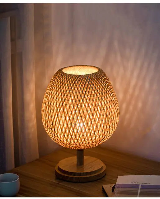 Handmade Bamboo Rattan Table Lamp