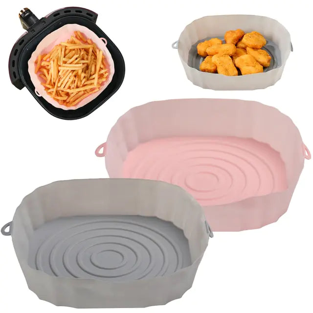 4pcs Silicone Air Fryer Basket Airfryer Oven Mold Baking Tray