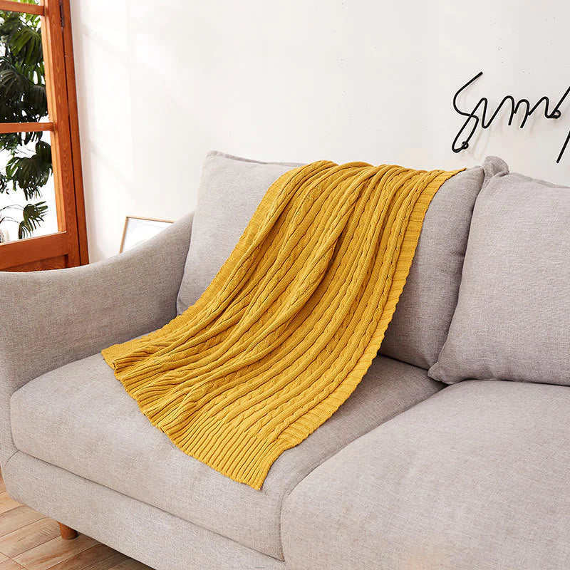 Cotton Knitted Hemp Yarn Blanket