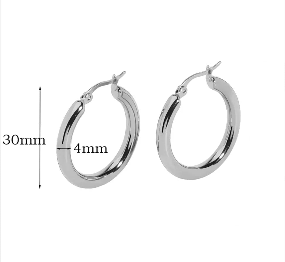 Stainless Steel Large Hollow Circle Earrings