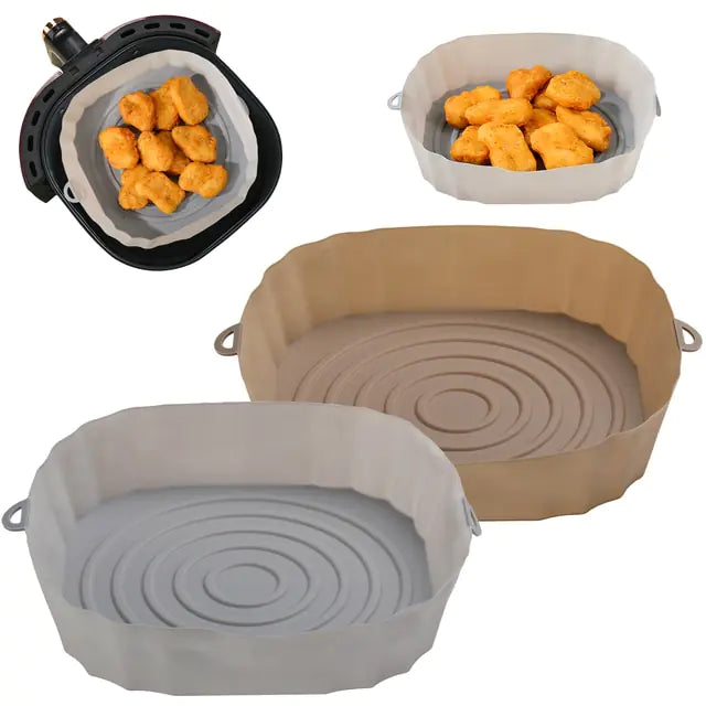 4pcs Silicone Air Fryer Basket Airfryer Oven Mold Baking Tray