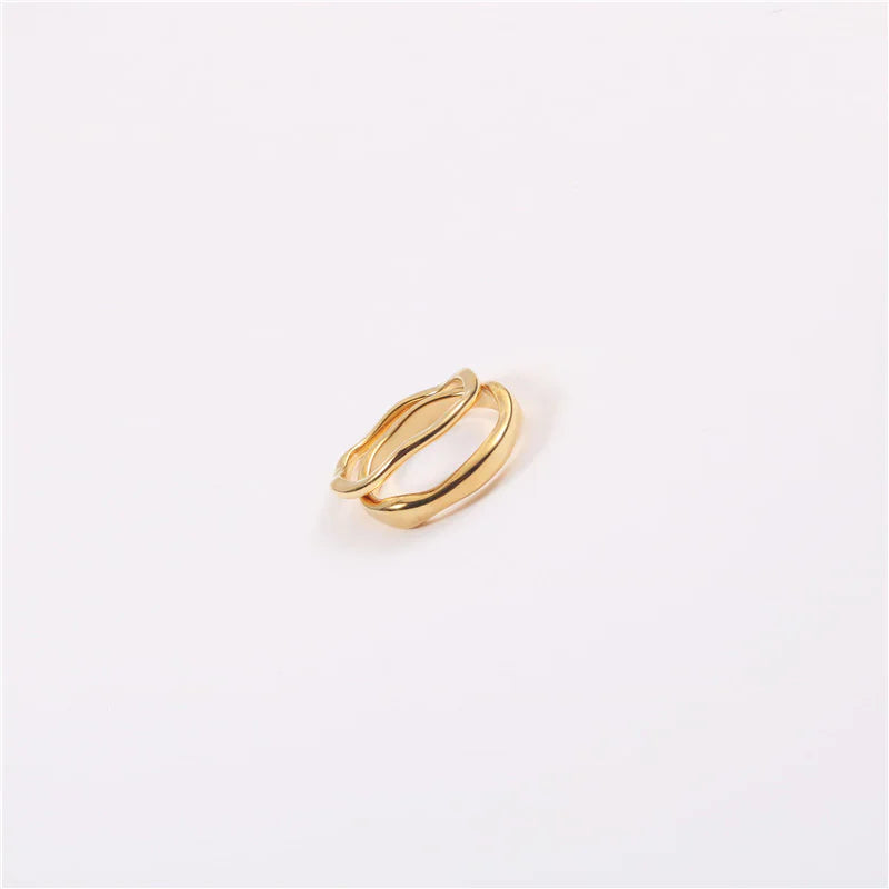 Gold-Finish Stainless Steel Rings