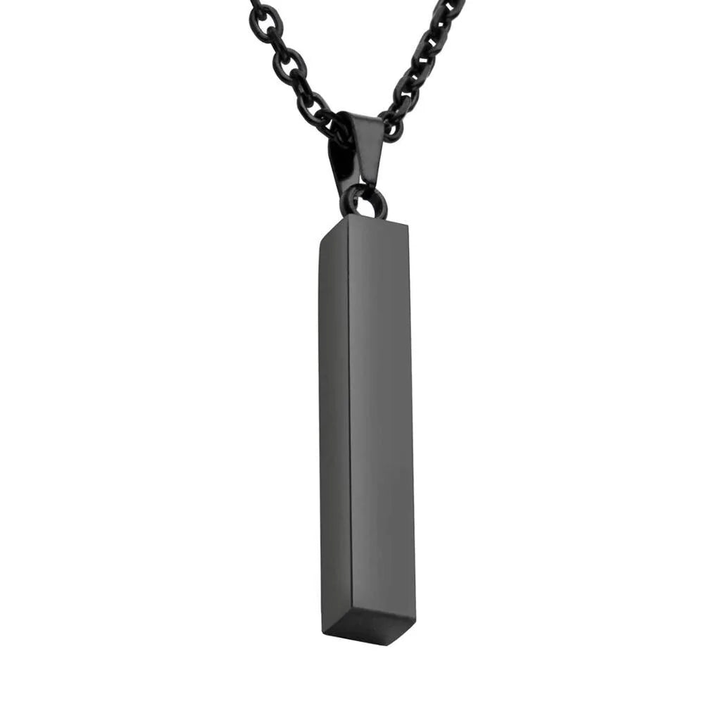 Vertical Bar Stainless Steel Pendant Necklace