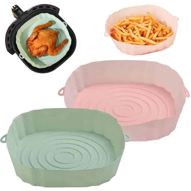 4pcs Silicone Air Fryer Basket Airfryer Oven Mold Baking Tray