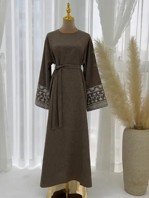 Floral Embroidery Muslim Abaya